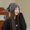 Versatile Rhinestone Loose Beanie for Women - Breathable, No Makeup, Large Head Fit, Fashionable Autumn Winter Head Wrap