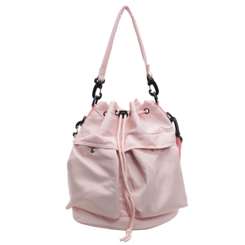 Schoolbag1011 New Drawstring Bucket Backpack Nylon Cloth Bag One Shoulder Crossbody Bundle Casual Women's Bag