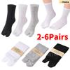 2-6Pairs Japanese Style Two Finger Socks Unisex Clog Socks Polyester Toe Separation Socks Kimono Flip Flop Sandal Split Toe Sock