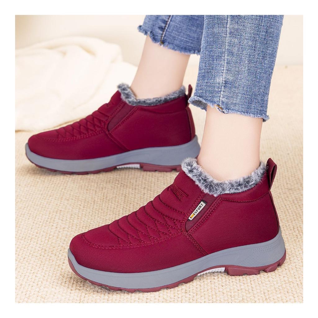 Women's Cotton Shoes, Couple's Snow Boots with Thick Fleece, Children's Warm Cotton Boots, Comfortable Short Boots