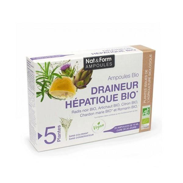 Nat & Form Draineur Hépatique Bio 20 Ampoules
