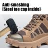 Labor Protection Shoes Men's Anti-smashing and Stab-proof Four Seasons Fashionable High-top Safety Shoes