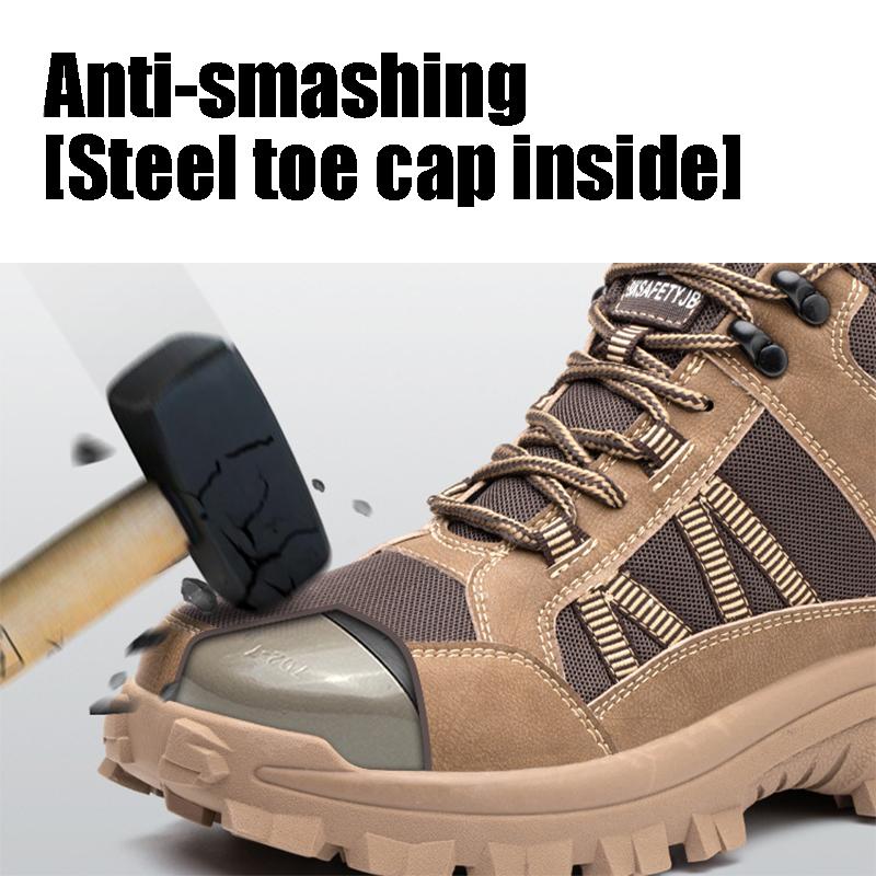 Labor Protection Shoes Men's Anti-smashing and Stab-proof Four Seasons Fashionable High-top Safety Shoes
