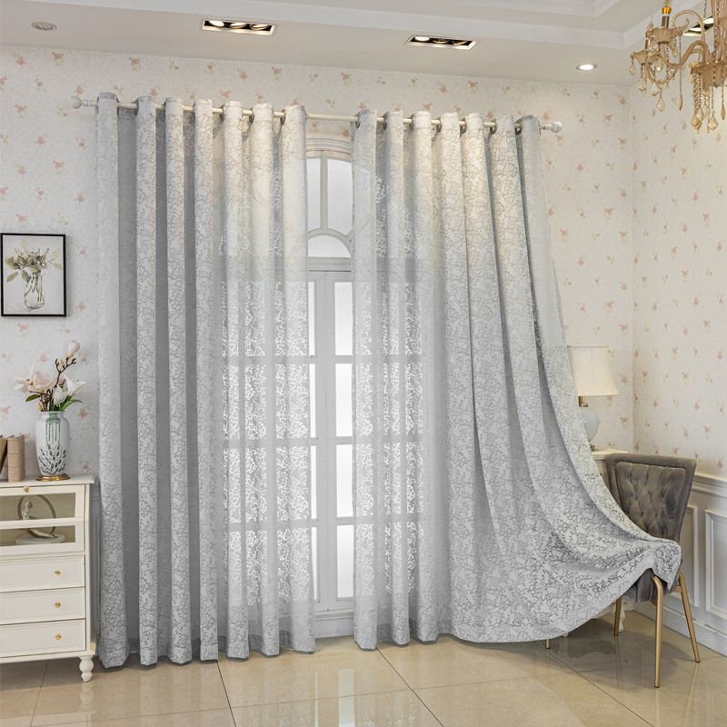 Modern Simple Blackout Gray Window Screen Living Room Bedroom Blackout Thermal Insulation Screen Curtain