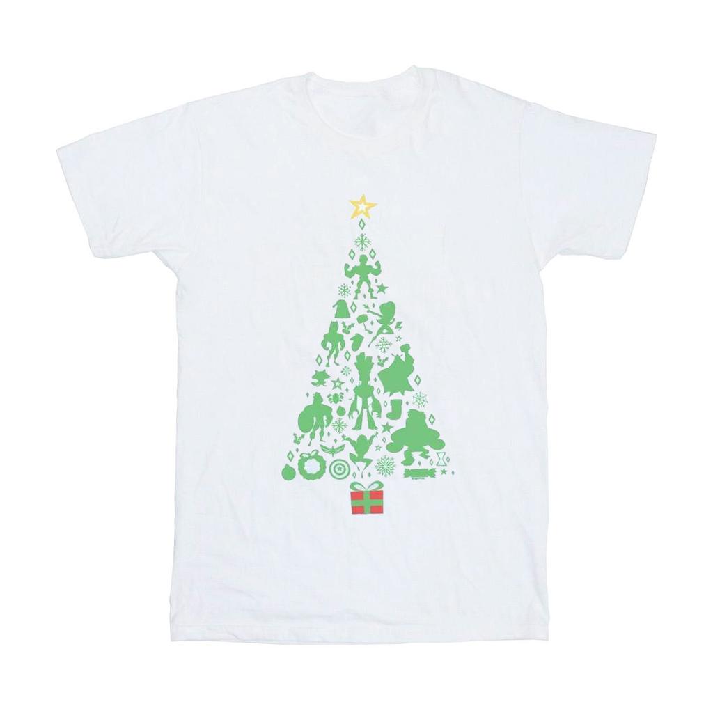 Marvel Womens/Ladies Avengers Christmas Tree Cotton Boyfriend T-Shirt