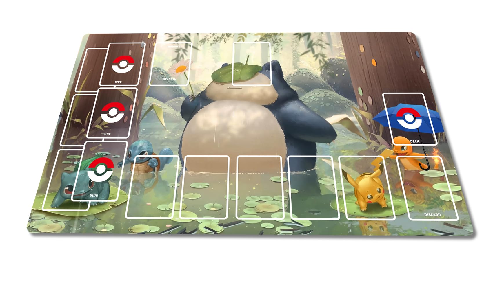 

полностью резиновая сумка для хранения карт Pokemon Playmat, прошитая, игровой коврик, нескользящая, в комплекте, игры, карты, 6035см (К) [Использовал]