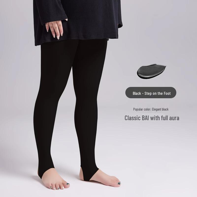 Plus Size Non-Slip Fleece-Lined Pantyhose for Women - Autumn/Winter