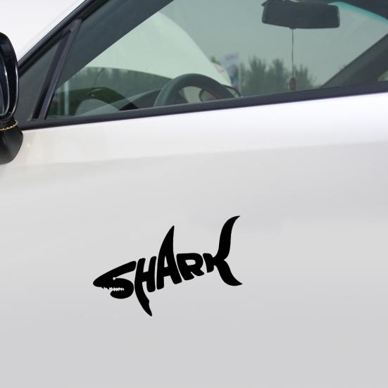 Shark Shape Letter Removable Sticker Reflective PET Car Decal Decoration