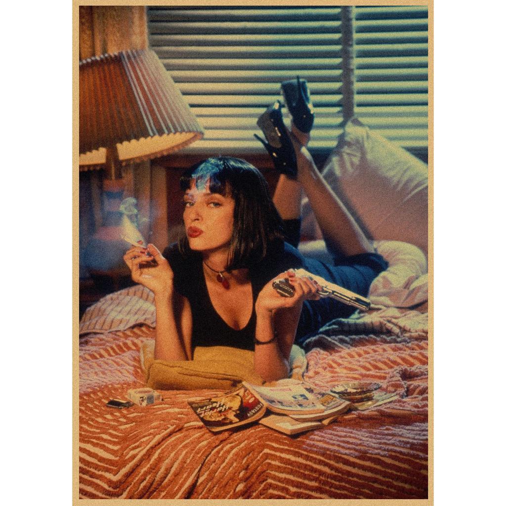 Pulp Fiction Retro Kraft Paper Poster - Classic Bar Wall Decoration