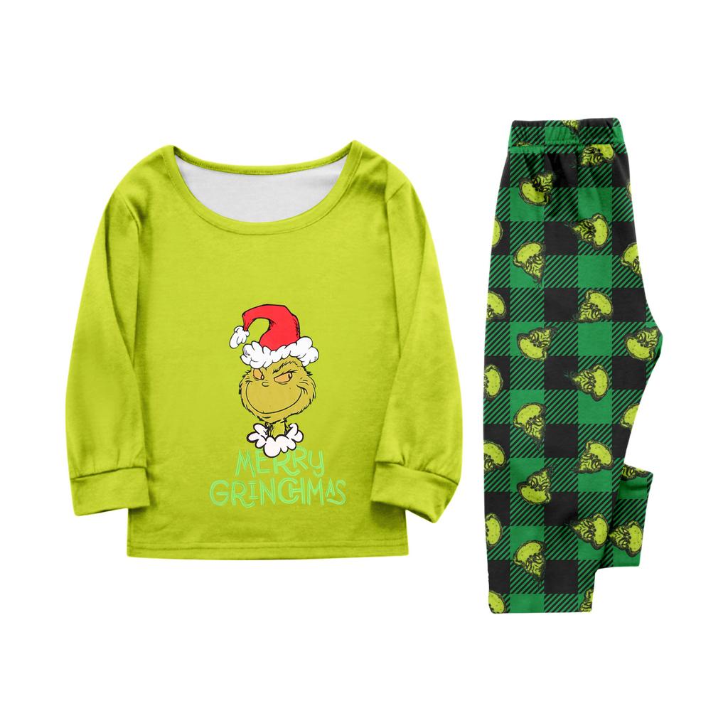 Ebeveyn-Çocuk Noel Baskılı Ev Takımı Uzun Kollu Üst Ve Pantolon