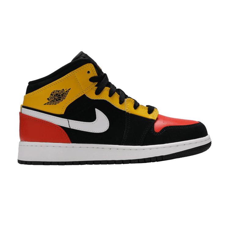 Jordan 1 Mid Black Amarillo Team Orange (GS) 36