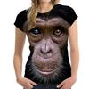 Harajuku 3D Printed Casual Short Sleeved Women's Monkey Millennium Bug Fun Gorilla T-shirt