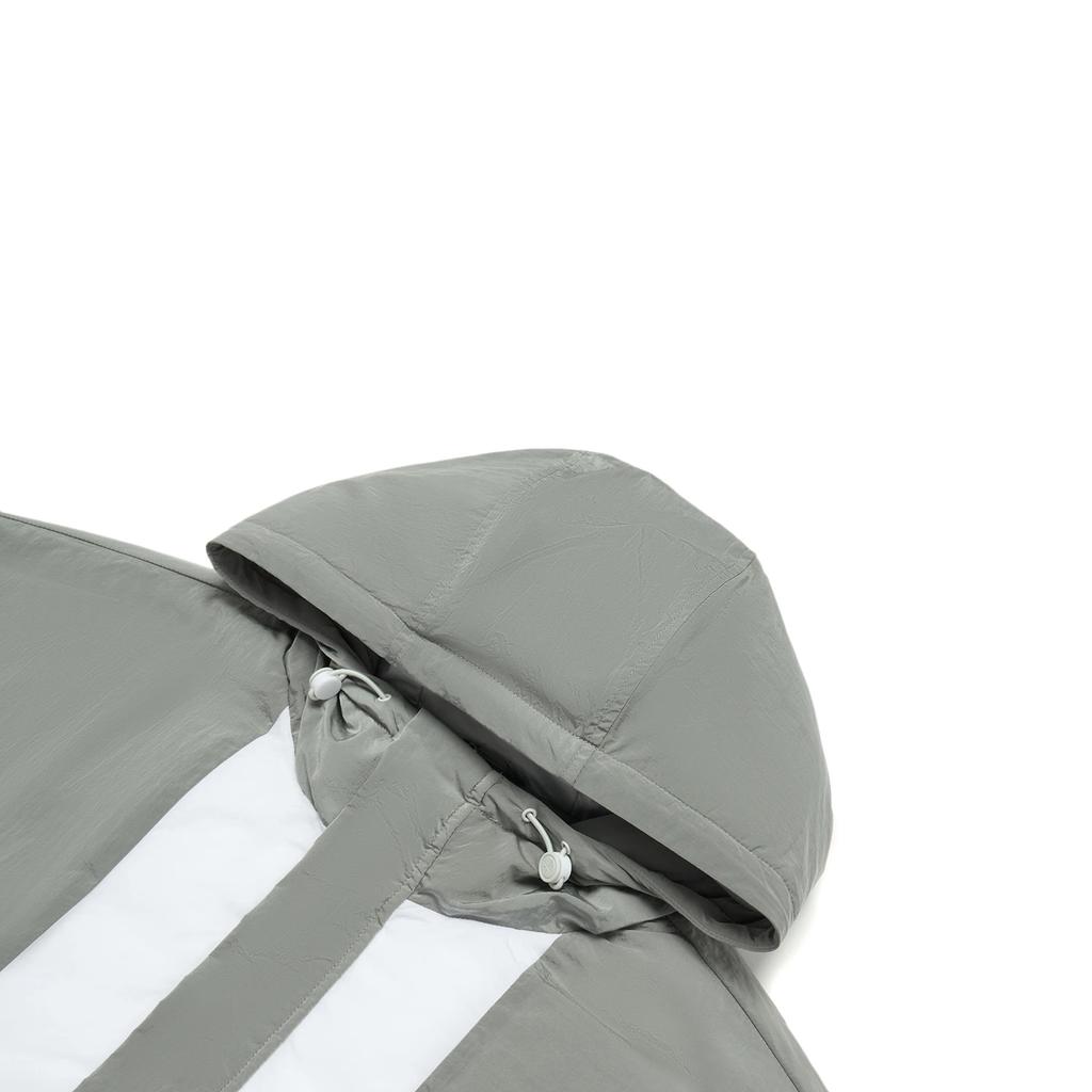 Li-Ning Wade Series Color-Block Hooded Short Cotton Jacket Men Tops Mixed River-Stone-Grey Standard-White AJMT103-2