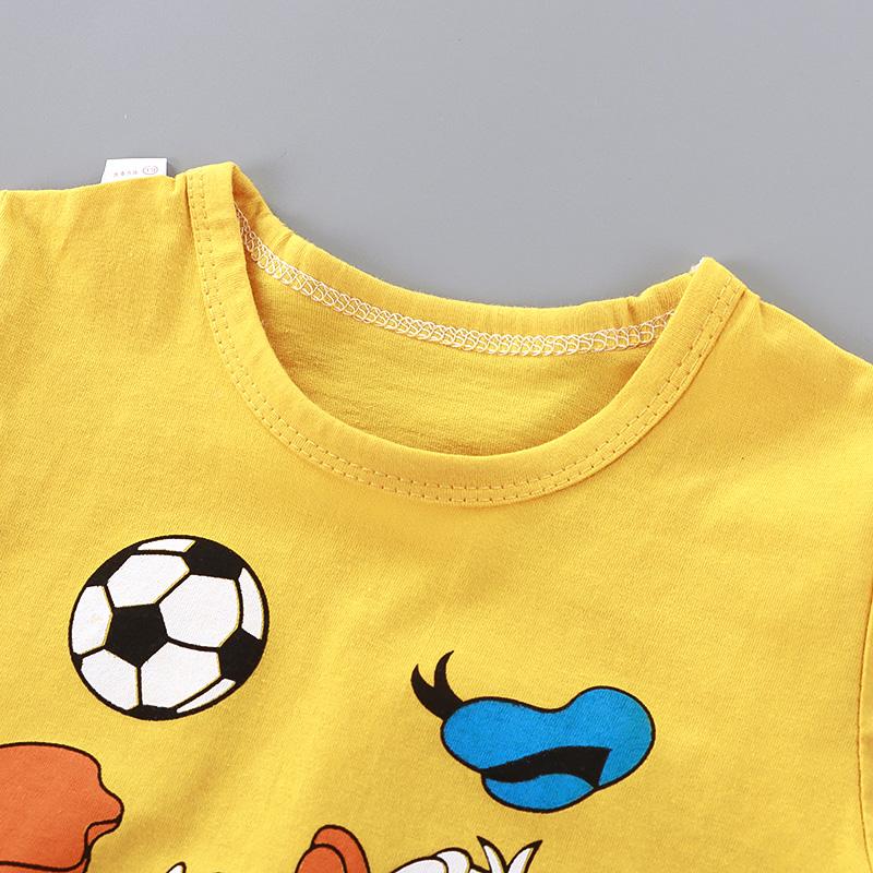 Summer Donald Duck Cartoon 2-Piece Boys Tracksuit Casual Kids Clothing Set T-shirt And Shorts Children 1-4 Years