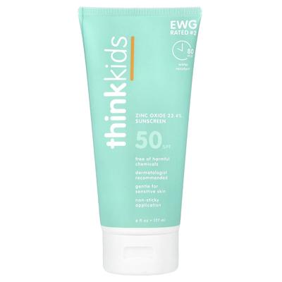 Thinkids, Zinkoxid-Sonnencreme, LSF 50, 6 fl oz (177 ml)