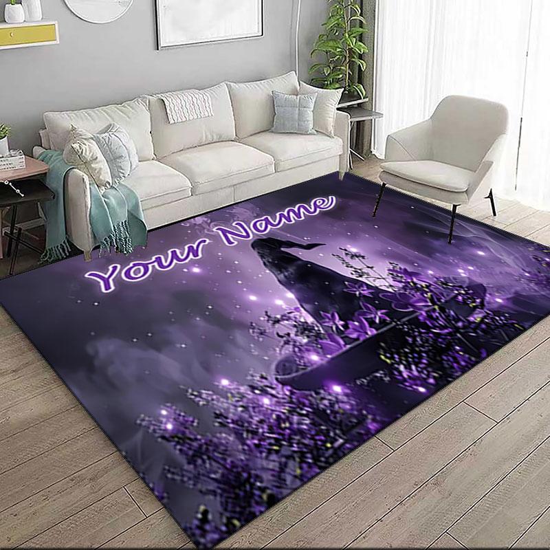 1PC Custom Name Purple Magic Potion Theme Floor Mat Ideal for Living Room, Game Rooms, Office, Bedroom,Floor Mat Playful Design