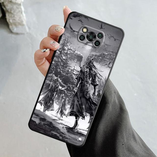 Japonya Samurai Manzara Mürekkep Boyama Xiaomi Poco X3 Nfc X4pro X5 M3 Mi 12 13 11 10 10t 8 Note10 Lite 11ultra 11t Kapak