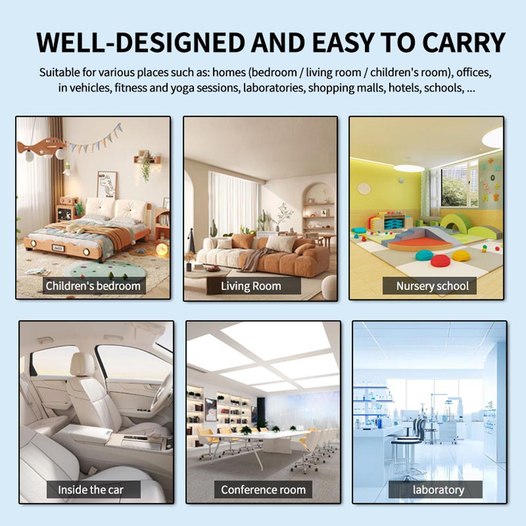 Portable Real-Time Detector TVOC Temperature Humidity CO CO2 Detection Portable Smart Air Quality Tester for Home Office