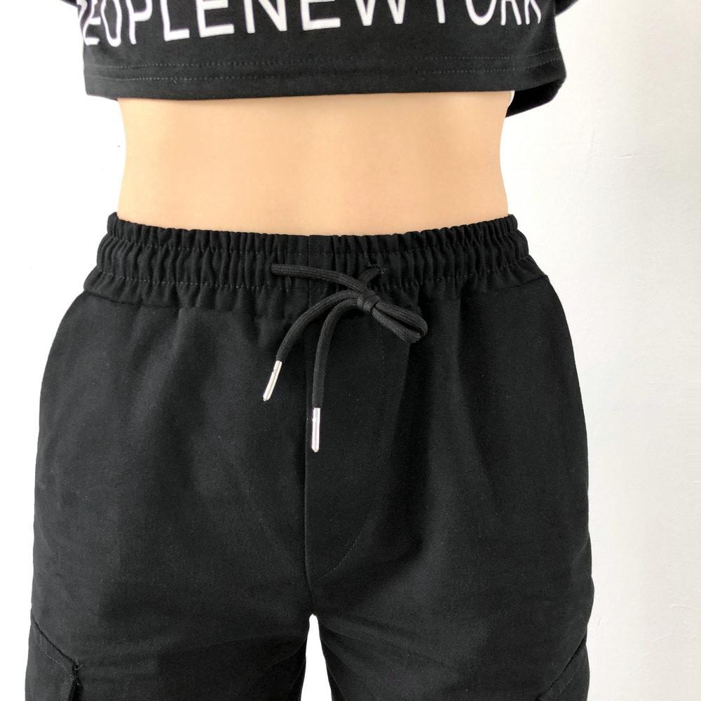 2024 Spring Autumn Harem Casual Women's Pants Streetwear Cotton Ribbons Joggers Ankle Length Cargo Pants For Girls