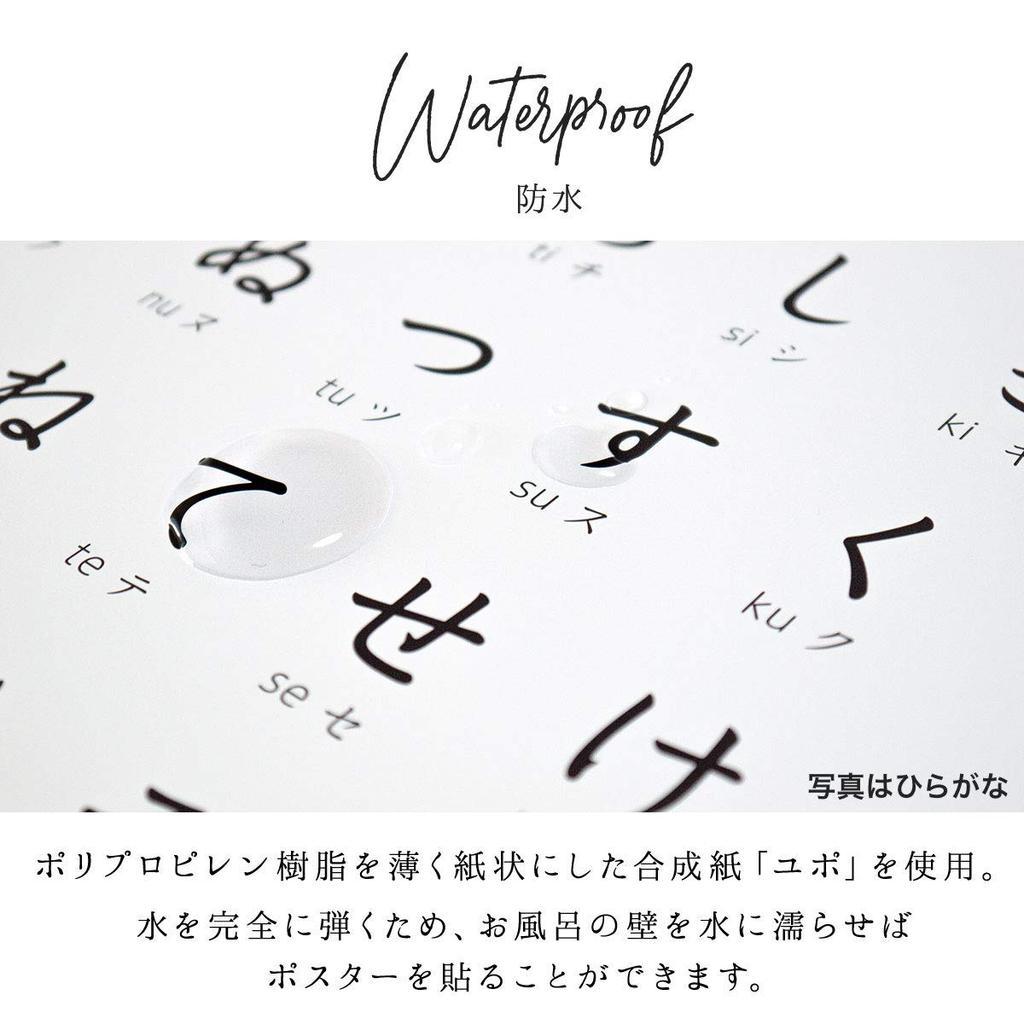 Simple Katakana Learning Bath Poster (Katakana (FULL)) Waterproof Bath