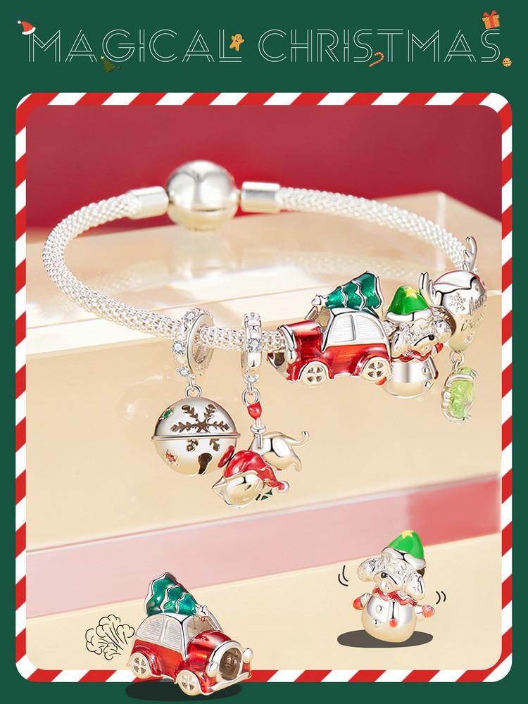 Yinziyun Sterling Silver Snowflake Bell Pendant Necklace