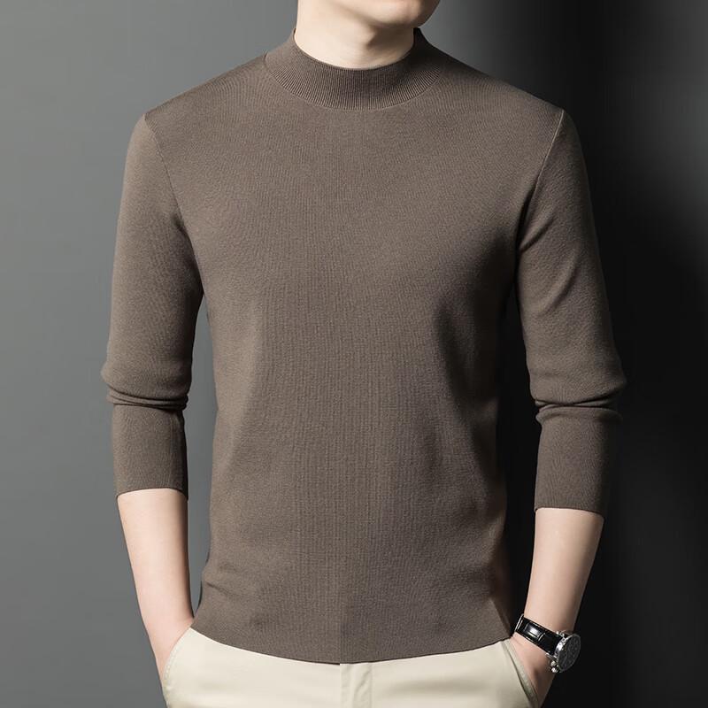 

Men s Solid Half-High Neck Pullover Sweater 190