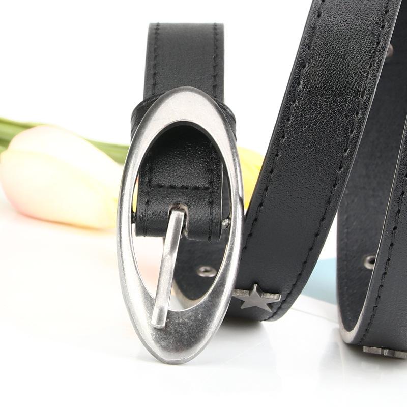 Xiaohongshu Retro Black Crescent Star Women's Fashion Dress Belt