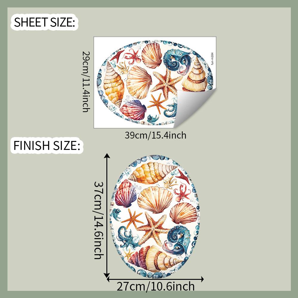 Unterwasser Muscheln Schnecken Seesterne Badezimmer Toilette und Heimverschönerungsaufkleber