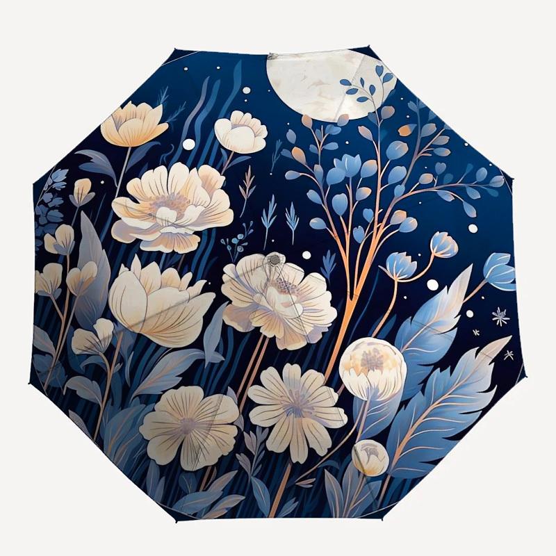 1pc Night Garden Moonlit Flowers Suitable for All Seasons UmbrellaFP235