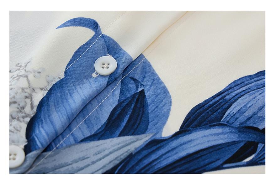 Spring Chiffon Blouse: Stylish Loose-Fit Top for Middle-Aged and Elderly Women