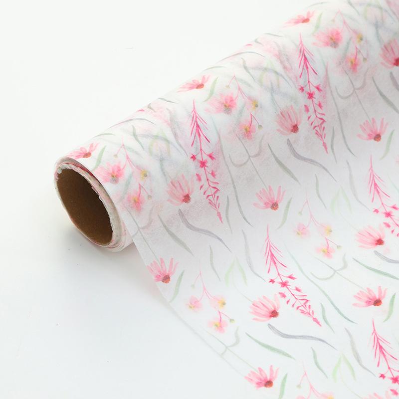5Yards/rotolo Carta Artistica per Confezionamento Bouquet Floreale Carta per Confezionamento Carta Interna in Cotone Latte Carta Non Tessuta Stampata Carta di Cotone