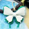 Cute PU Leather Bow Keychain with Smooth Metal Clasp Lightweight Bag Hanging Ornament for Friends Souvenir
