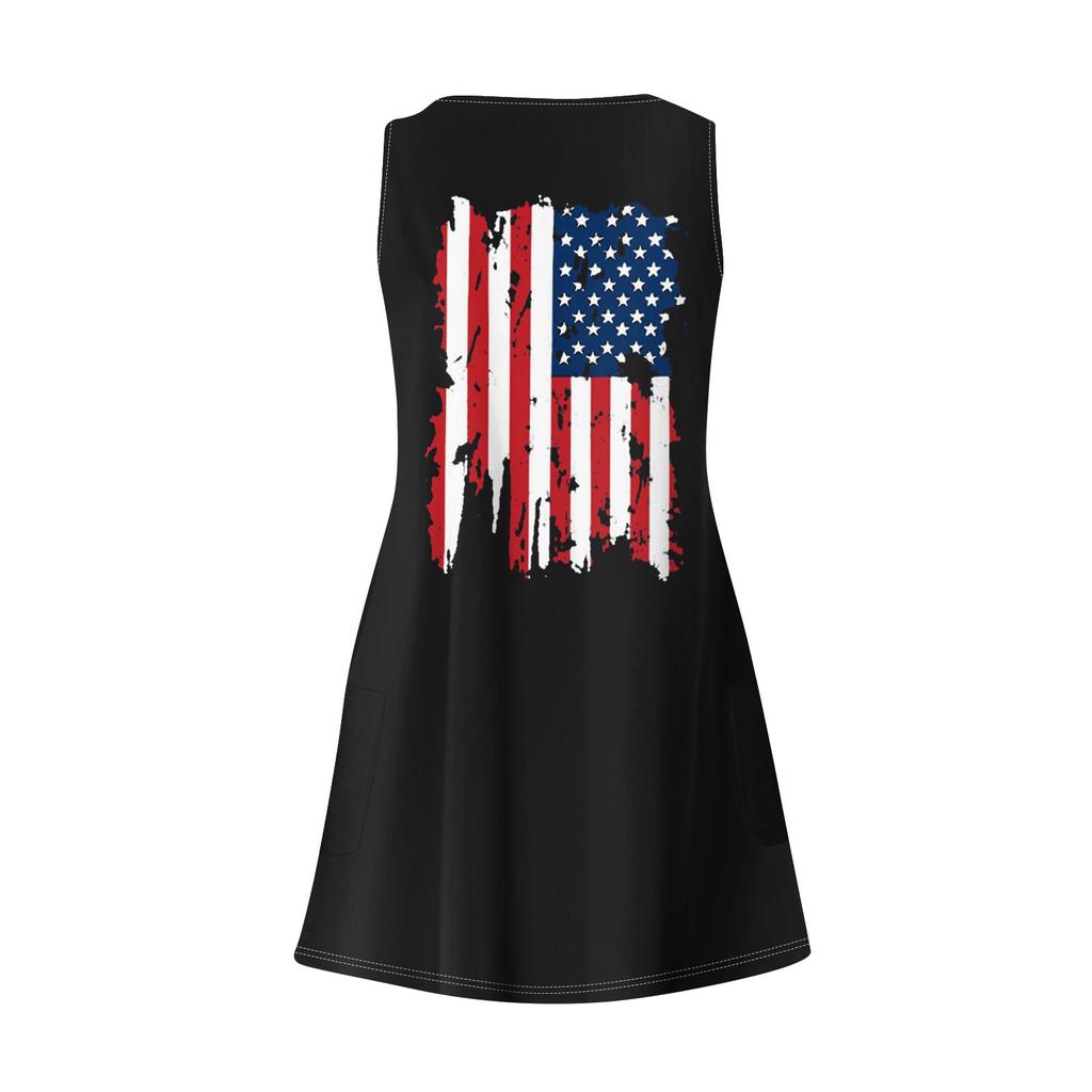 Women's Print Dress, Vest, Skirt With Pockets, Beach Skirt, V-Neck Vest Skirt Vest Skirt