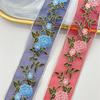 1 Yards Ethnic Style Embroidery Lace Flower Organza Embroidery Hanfu Clothing Accessories Ribbon Accessories