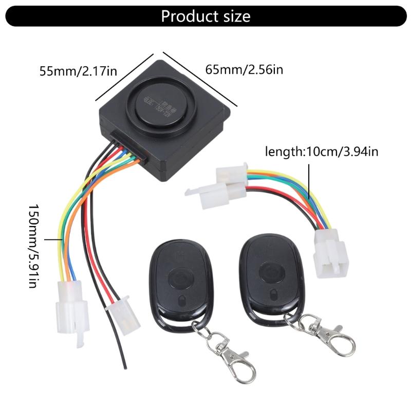 Electric Bike/Tricycle Wireless Remote Control Security Alarm 48V-72V Waterproof Universal Anti-Theft Alarm System 120db