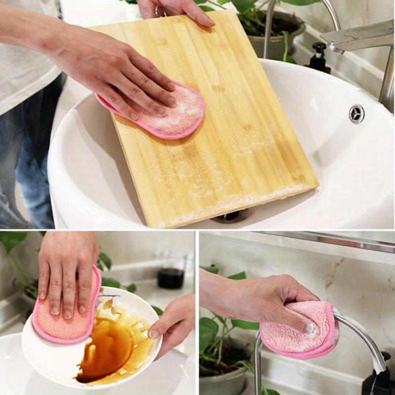 5 Pezzi Spugnette Detergenti da Cucina Biadesive Riutilizzabili Spugne Abrasive Resistenti per Piatti Blocchi Abrasivi Non Graffianti per Pentole Padelle