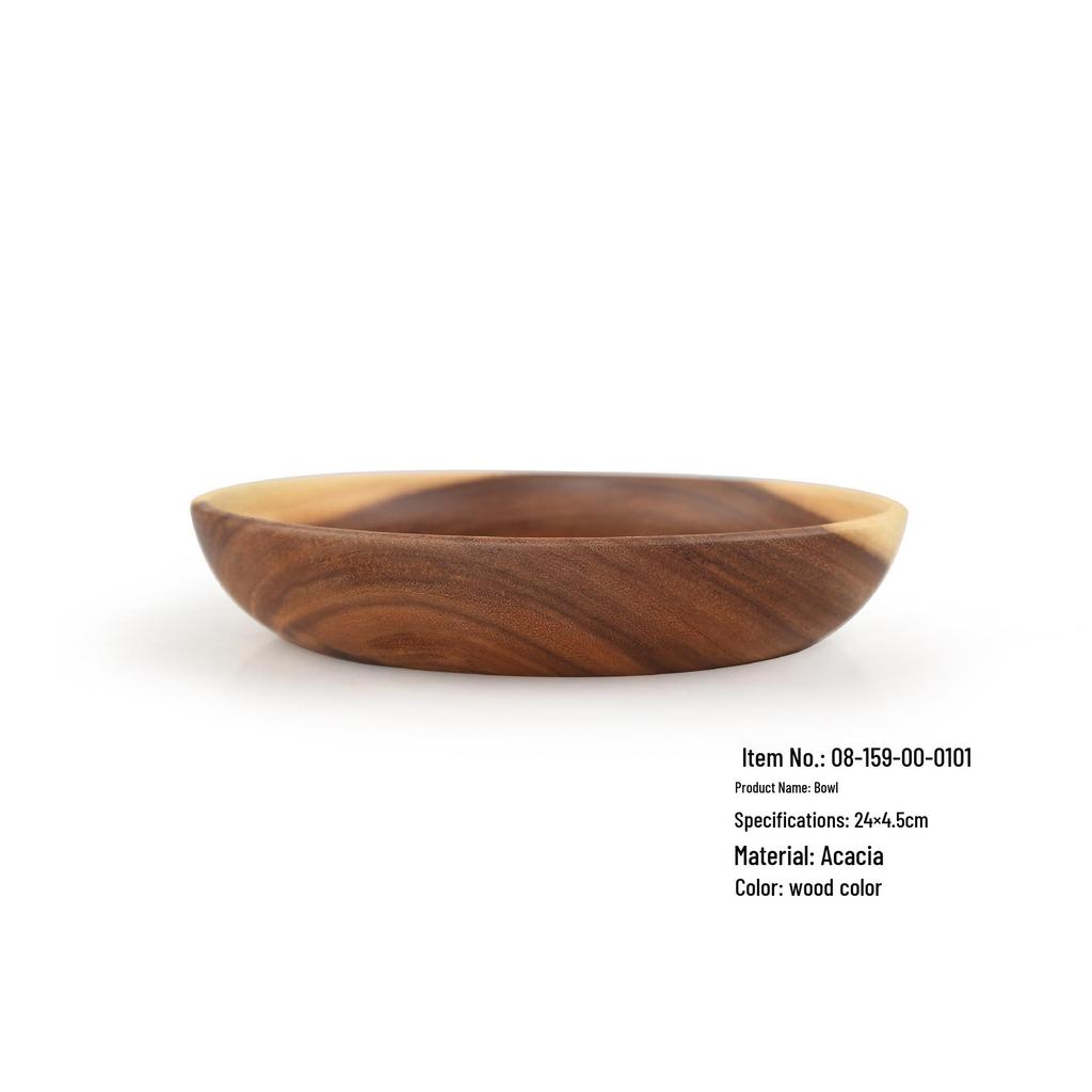 YFJY Acacia Wood Bowl Set - Japanese Style, Moisture-Proof Wooden Bowls and Plates for the Home.