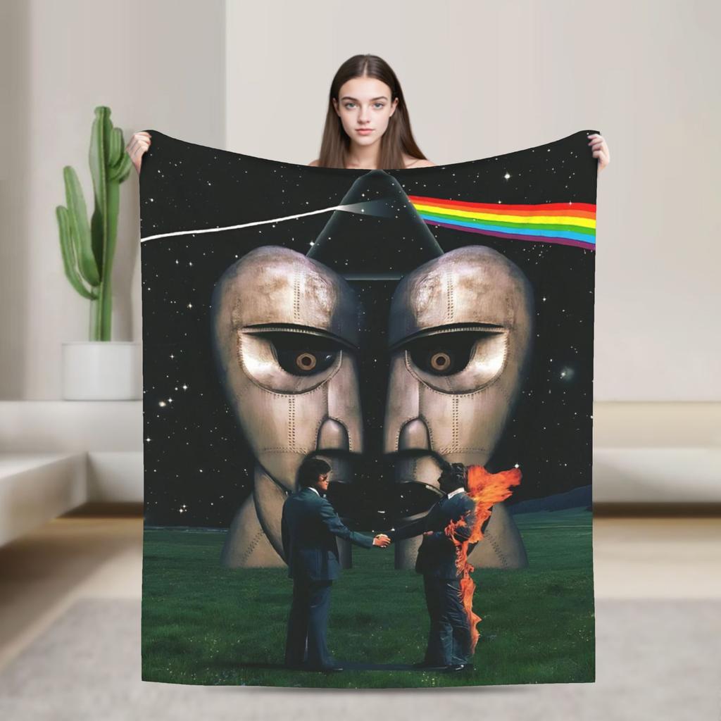 Flannel Blankets Warm Soft Throw Blanket for Couch Bed Camping Floyded Rock Me Pinks Bedspread Sofa Bed Cover