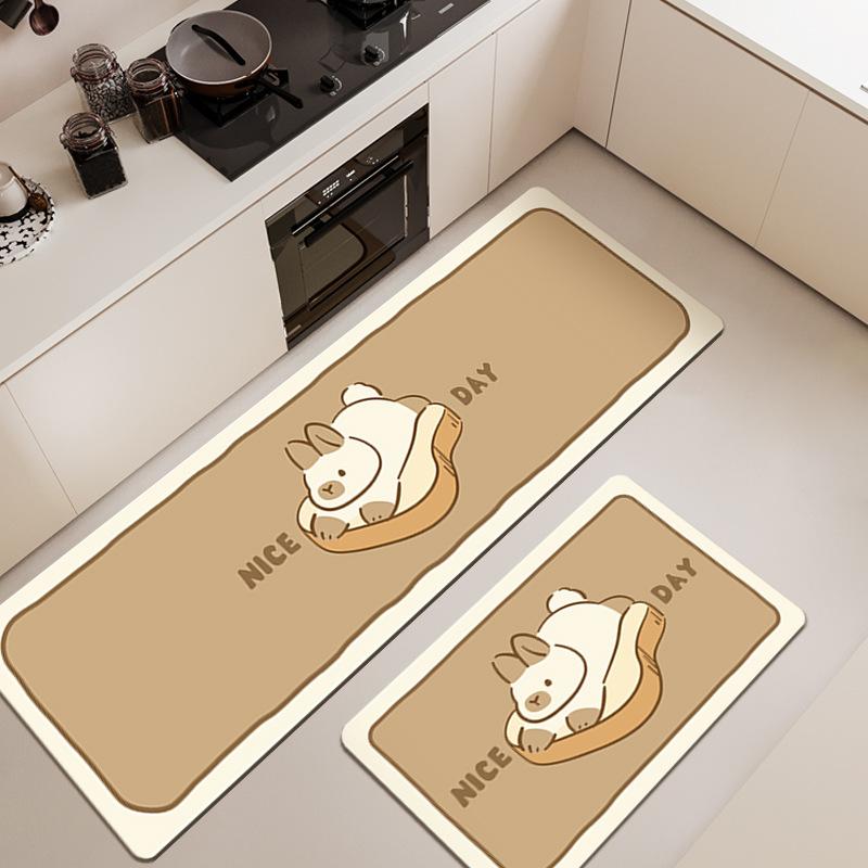 

VIKAMA Cartoon home bathroom non-slip mat absorbent oil absorbent kitchen mat non-slip and dirty diatom mud mat 300MMx400MM