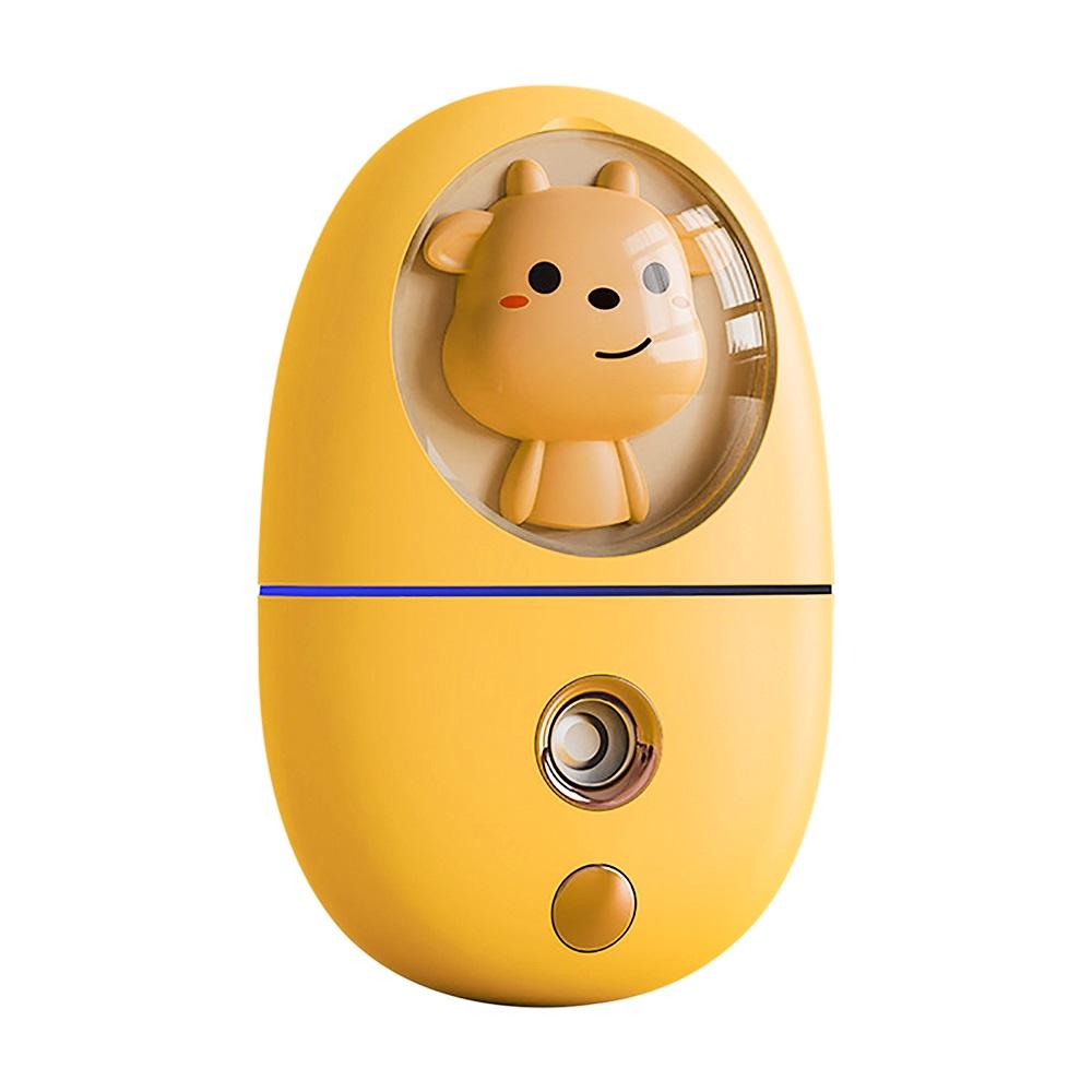

Cartoon 35ML Mini Facial Humidifier Face Nano Mist Sprayer Make Up Skin Moisturizing Hydration Nebulizer Face Steamer USB жовтий