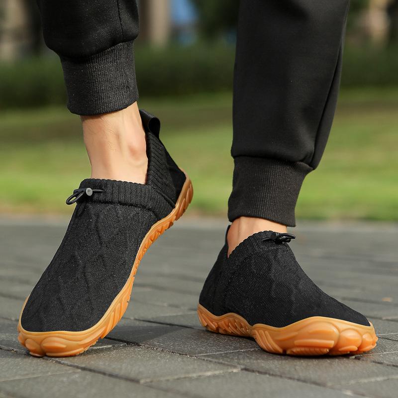 New barefoot shoes men's one-pedal breathable fly-woven soft-soled indoor fitness shoes outdoor casual walking shoes