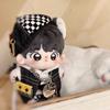 Niannyyhouse 10cm Stuffed Toy Clothes Black and White Trail Suit Beret Hoodie Shorts Vest Cotton Doll Clothes Dress-up