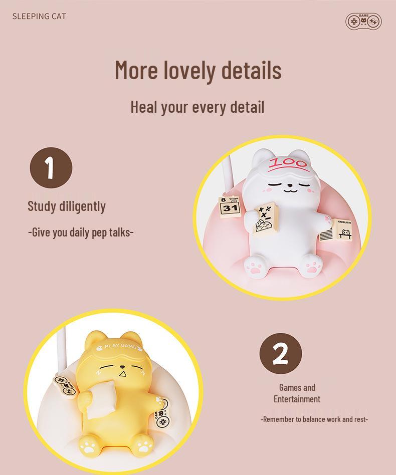 Cute Cat Night Light: Adjustable Soft Glow for Baby Feeding & Eye Protection