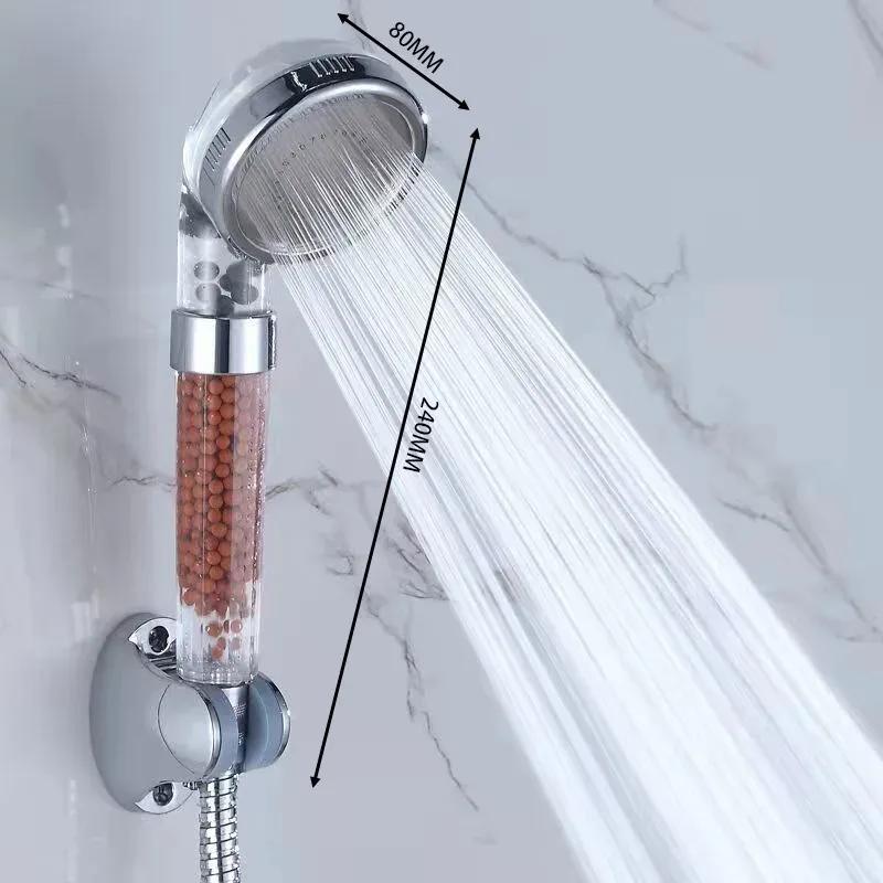 Functions High Pressure SPA Shower Head Water Saving Handheld Rainfall Bathroom Accessory Anion Filter Shower for Bathroom Decor