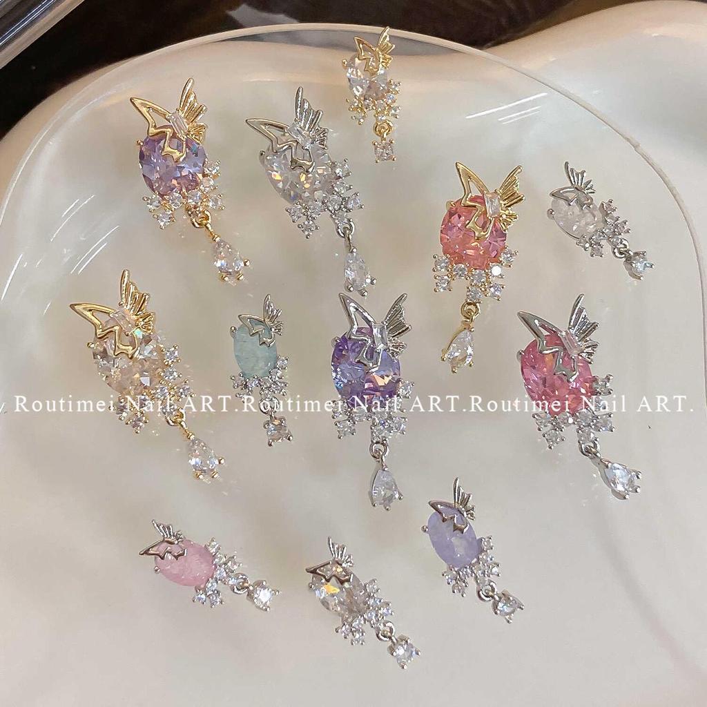 Luxury Zircon Bow Heart Pendant Nail Art Rhinestones – Exquisite, Shiny, and Elegant