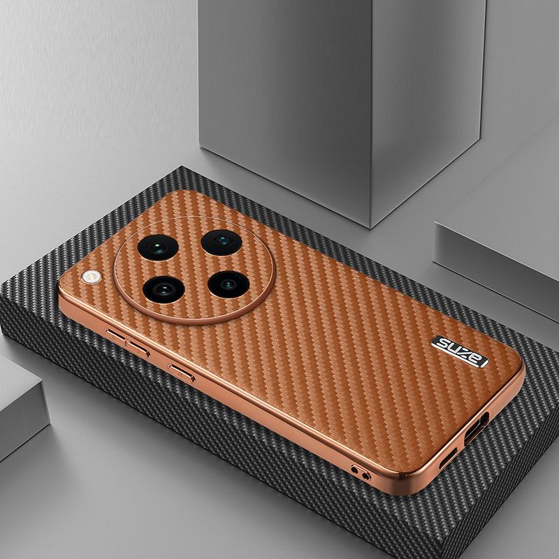 Luksusowe etui z PU z galwanizacją z włókna węglowego, ochronne etui na tył dla OPPO Find X8 X6 Pro X7 Ultra, skorupa telefonu