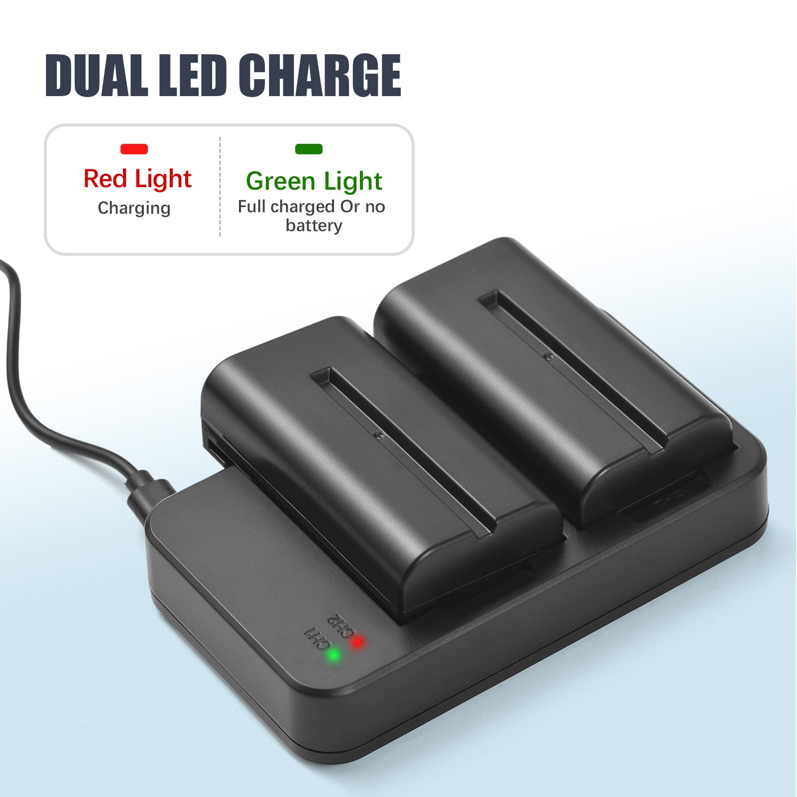 

Camera Battery Charger Kit 7.4V 2600mAh Battery 2 Slot Battery Charger USB Charging Cable for NP F550 F570 чёрный