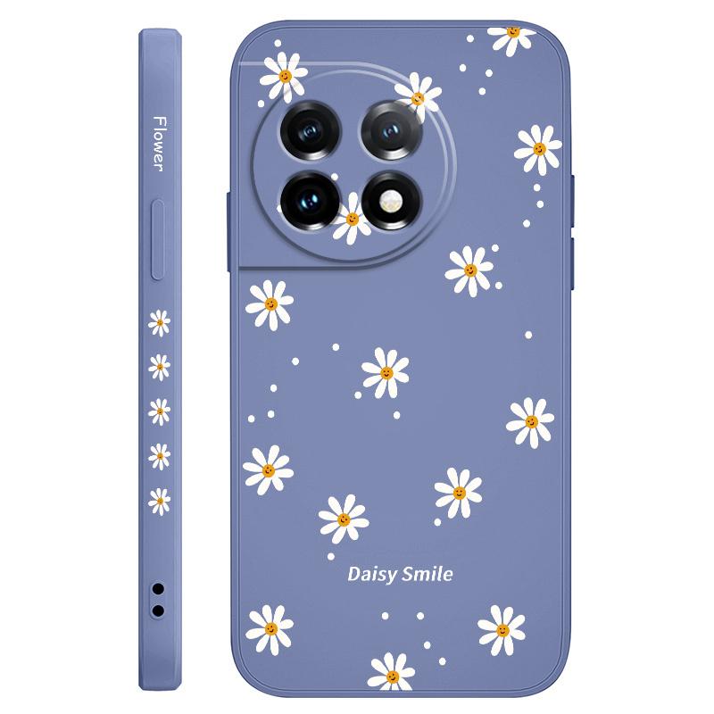 

Smiling Daisy Phone Case For Oneplus 13 13R 12 12R 11 11R 10 10R 10T 9R 9RT 9 8T 8 7 7T Pro 5G Liquid Silicone Cover OnePlus 9 Pro светло-синий