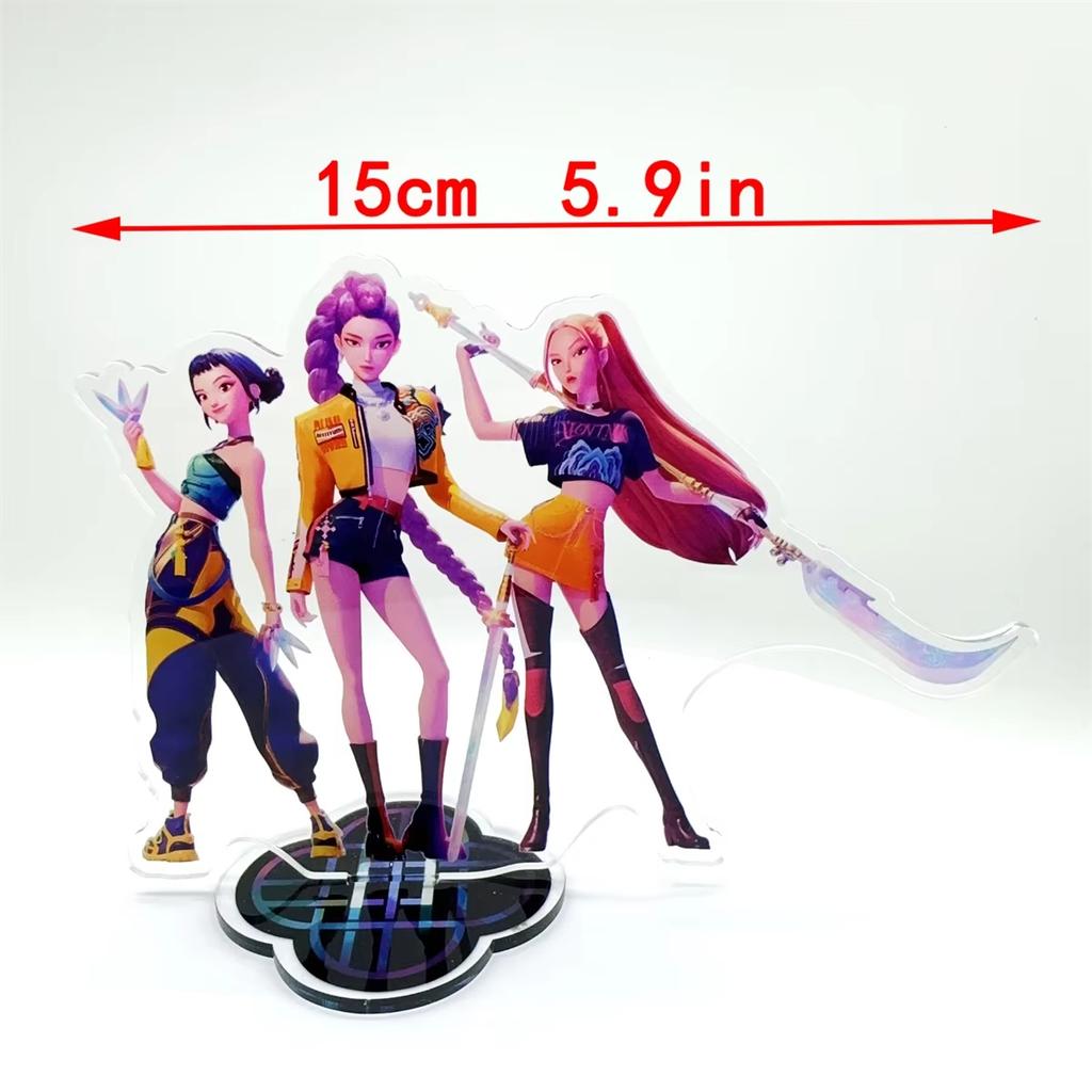 Anime KPop Demon Hunters Figure Acrylic Stand Model Rumi Mira Zoey Birthday Tabletop Decoration Christmas Fans Gifts 15cm