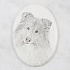 Collie Rough, Long-Haired Collie - commemorative plaque with a photo of a dog, tombstone with a print, personalized oval plaque from the Art-Dog brand